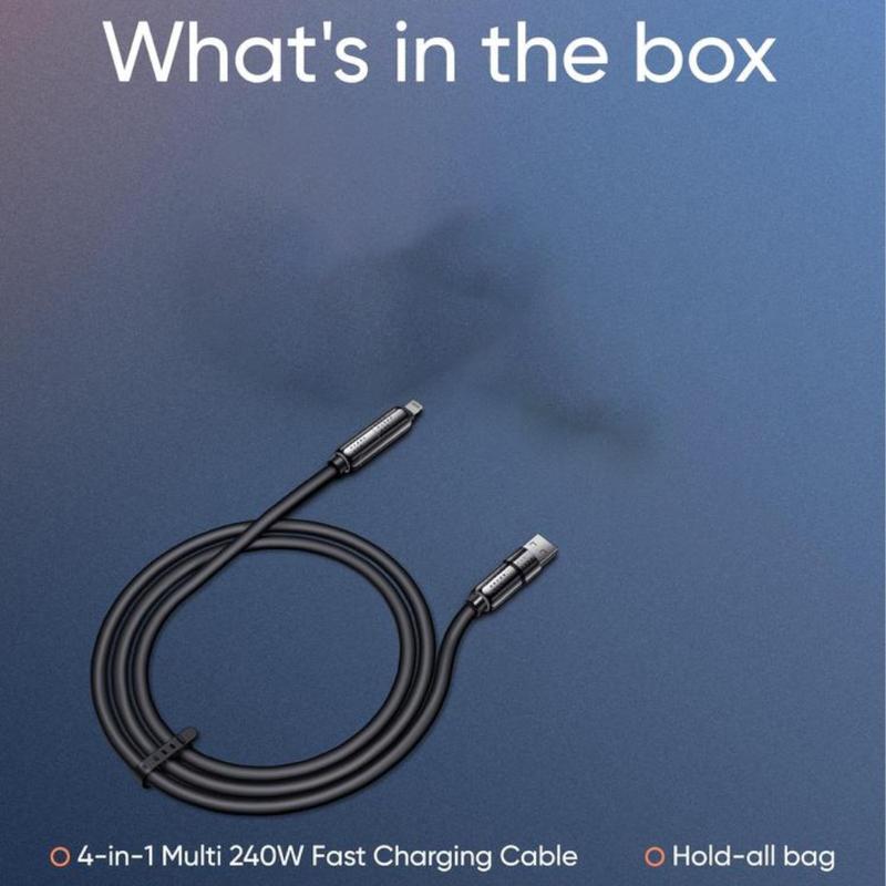 New-MAGIC JOHN 4-in-1 Charging Cable, Super Fast 240W Charging with RGB Light 7