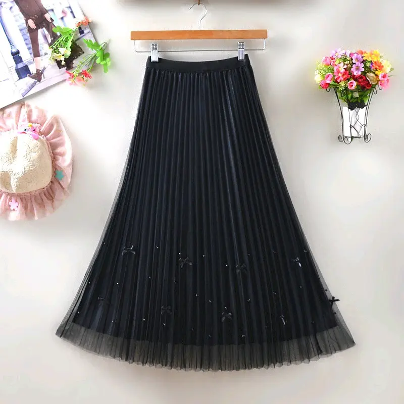 ROK PANJANG PILSKET  TERBARU WANITA PITA MUTIARA BAWAHAN KEKINIAN TILE KARET MELAR MAYUNG MURAH BERKUALITAS 0