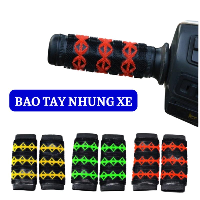 Bao tay nhung bọc tay lái, tay cầm xe máy - tra nhớt, dầu khi lắp đặt