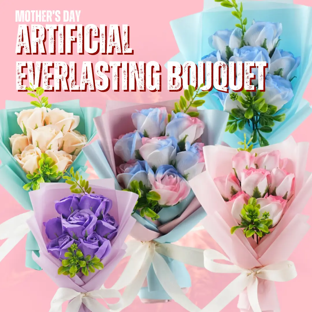 Mother's Day Everlasting Bouquet Forever Soap Artificial Bouquet Happy Mothers Day Gift Simple Love Mother's Day artificial bouquet, faux flowers gift, silk flower arrangement, everlasting floral gift, low-maintenance bouquet, unique Mother's Day flowers