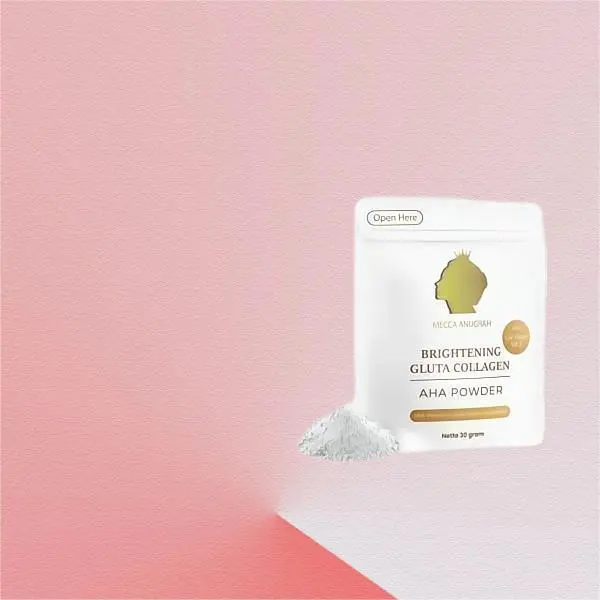 MECCA ANUGRAH BRIGHTENING GLUTA COLLAGEN AHA POWDER  - COLLAGEN PEMUTIH BADAN Acid Mencerahkan 3