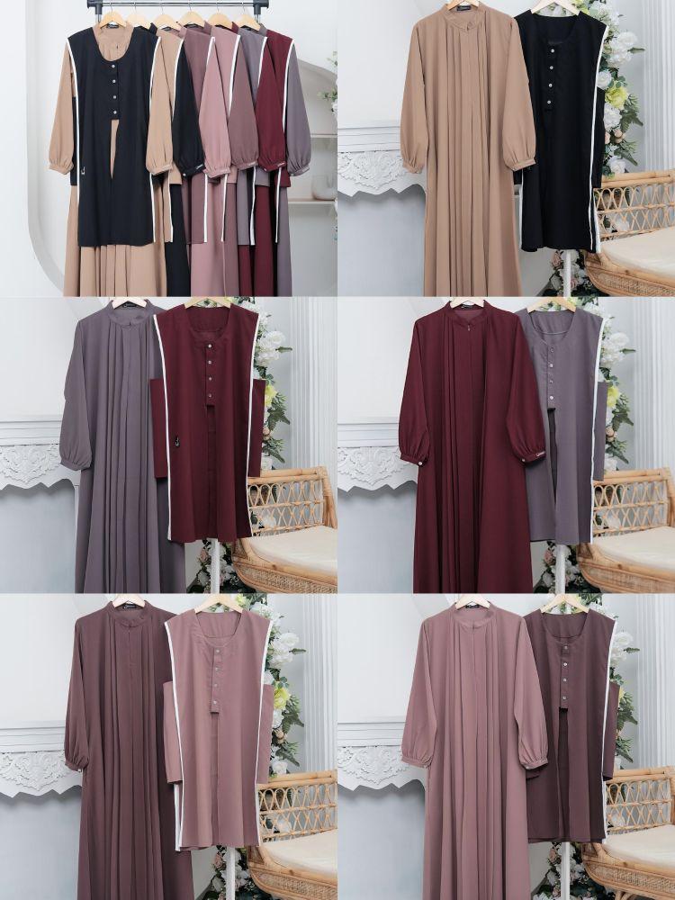 Product Introduction of ARUNI DRESS ZELLA OUTER BY ANNASHIHAH/ TWO IN ONE/ GAMIS MUSLIM+OUTER BAHAN SABRINA BEST PREMIUM 26