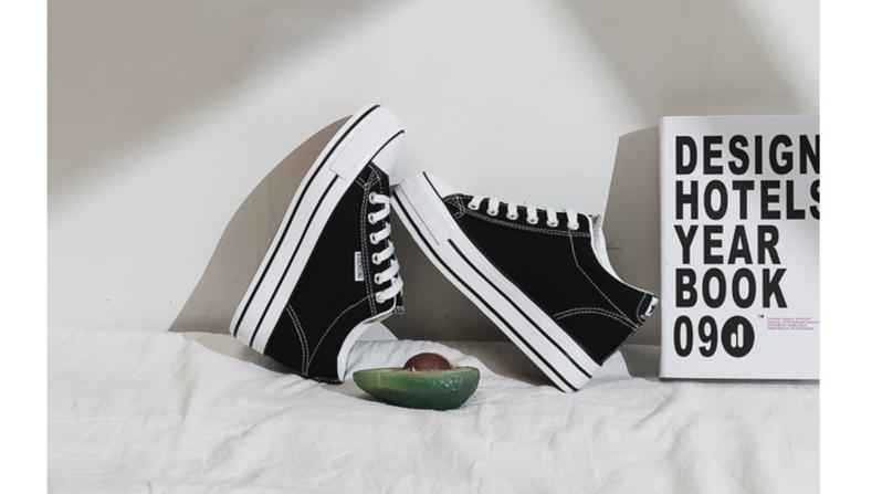 Product Introduction of fashion women shoes canvas platform sneakers white tennis shoes Vulcanize 11
