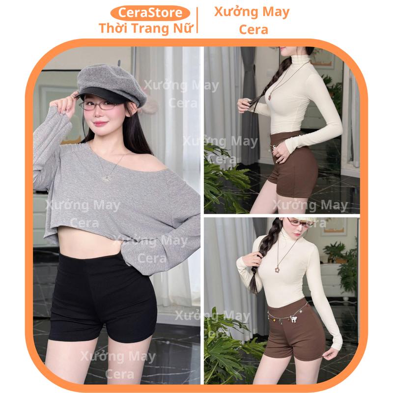 Quần Short Nữ Idol Hách Dáng, Quần Đùi Nữ Hách Chân Tôn Dáng Chất Umi Hàn Khóa Sau - Cera Store Women