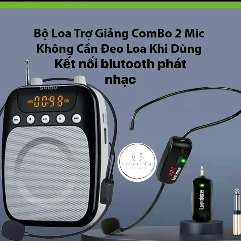 Loa trợ giảng mic không dây có thể kết nối phát nhạc tặng kèm mic có dây tặng kèm chân cắm loa thùng!