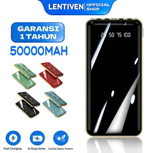 LENTIVEN Powerbank 50000mah fast charging 4USB kabel data MICRO TYPE C IOS Led