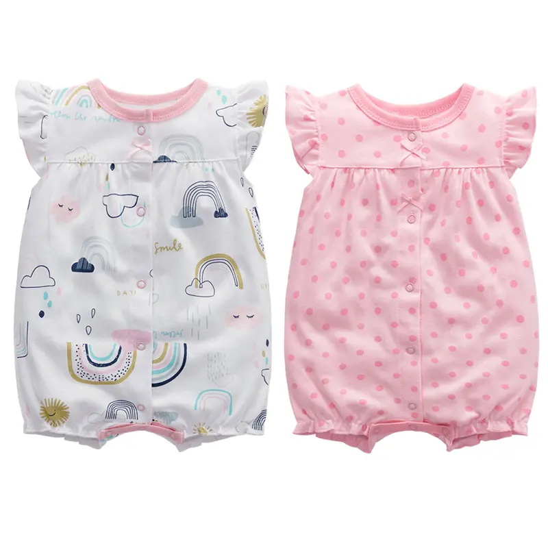 Laki-Laki Jumpsuit Katun Kartun Bayi Jumpsuit Bayi Jumpsuit Tombol Depan Bayi
