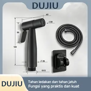 BOGAGROUPS Set Lengkap Toilet Buram Kepala Semprot Dudukan Semprot Selang 304 Plastik Jet Shower Closet Tanpa Bor Pemasangan Mudah Semua Tekanan Air