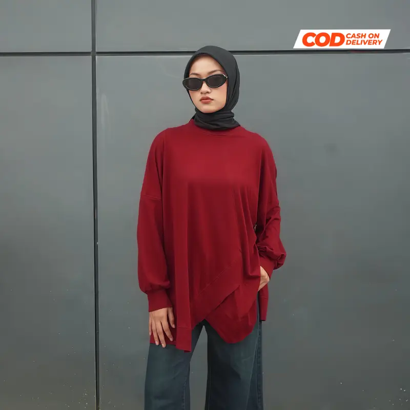 Outfidence - Rumi Top Atasan Kaos Lengan Panjang Cotton Combed 100% Basic Muslim Wanita Nyaman 7