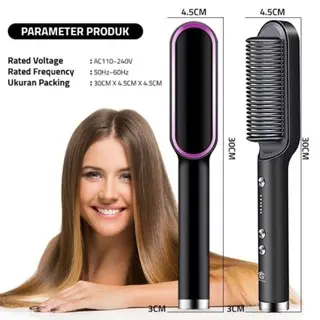 Catok Sisir Pelurus Rambut 2 in1 Hair Straightener Curler Catokan Listrik Praktis Pengering Rambut 4