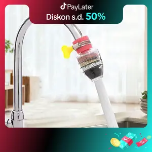 Penyaring Air Kran Saringan Sambungan Filter Wastafel 6 Lapis Original Penjernih Anti Splash Bocor Fleksible