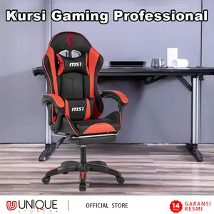 Kursi Gaming Ergonomis Kursi Kantor Hidrolik Gaming Chair Putar 360° Nyaman Empuk Premium Sandaran Adjustable
