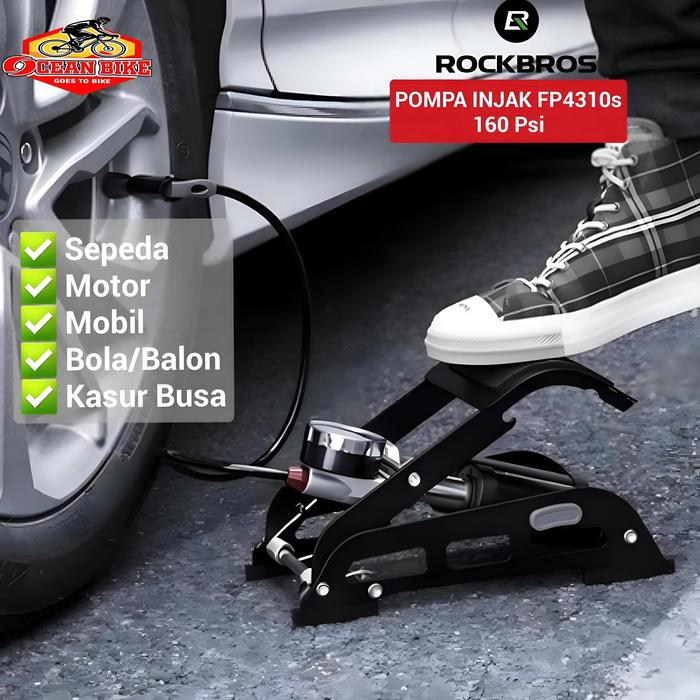 Gambar ROCKBROS Pompa Sepeda Motor Injak Ban Sepeda Mobil Bola Portable 160psi FP4310S Double Silinder Pump Angin gas 2 Tabung kaki dari Ocean Bike Official Kota Administrasi Jakarta Barat Tokopedia