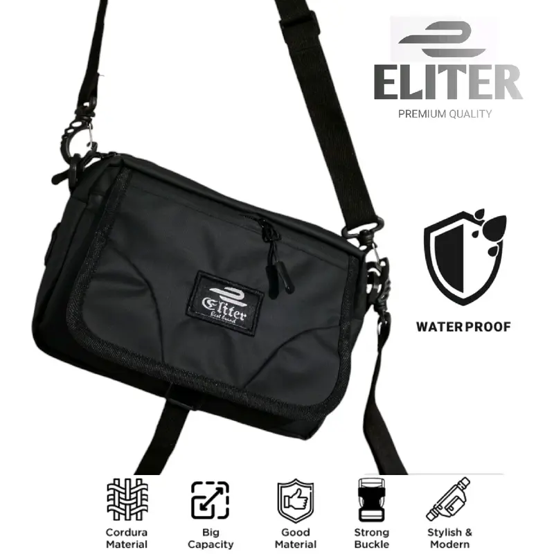 Eliter Valkyrie Slingbag, tas sling bag anti air tas selempang anti air, tas kotak tas premium Sporty Silver 0