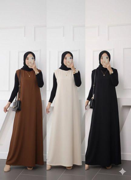 INNER DRESS KNIT TANPA LENGAN DALAMAN SIMPLE HIJAB FRIENDLY