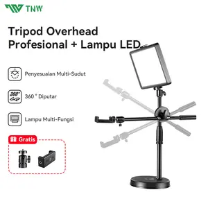 TNW Overhead Phone Holder Stand 360° Lampu Fotografi Led Lampu Handphone Ring Light Stand Untuk Shooting Video/Vlog/Live