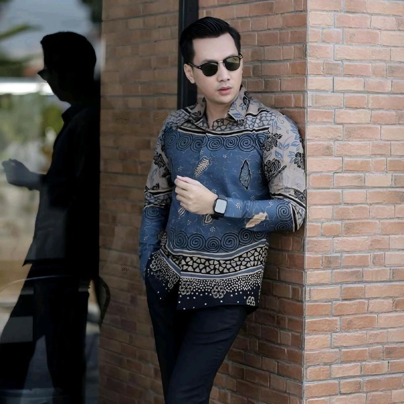 KEMEJA BATIK PRIA FORMAL LENGAN PANJANG MOTIF AYAM UKURAN M L XL XXL 1