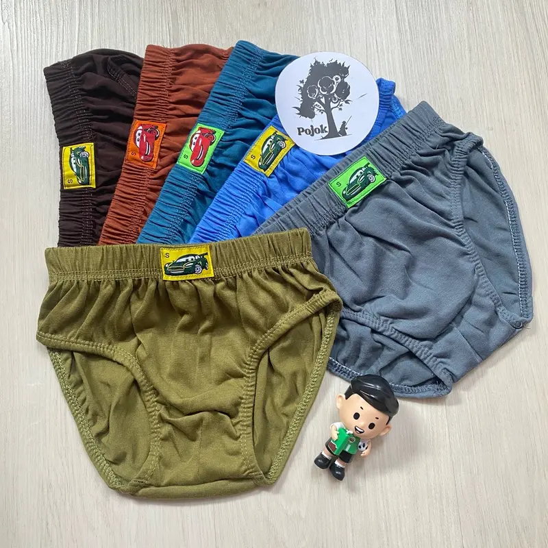 (6pc) CD anak laki-laki logo CAR // Celana dalam anak laki2 model polos bahan katun halus kualitas premium 0