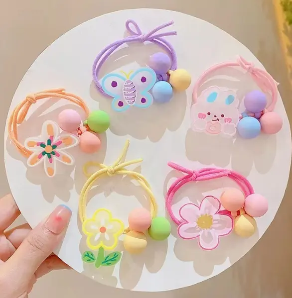Dây Cột Tóc Bướm Hoa Mèo Dễ Thương Cho Bé Gái 0