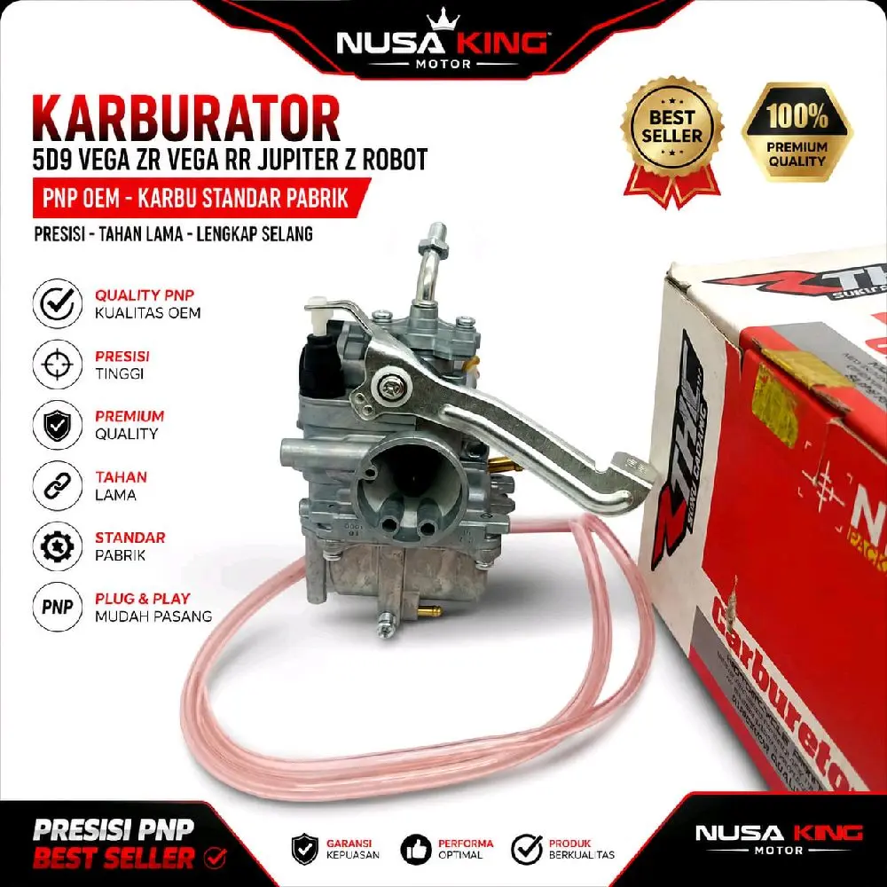 NUSA KING Karburator 5D9 Vega ZR Vega RR Jupiter Z Robot PNP OEM Kualitas Premium Presisi Tinggi Tahan Lama
