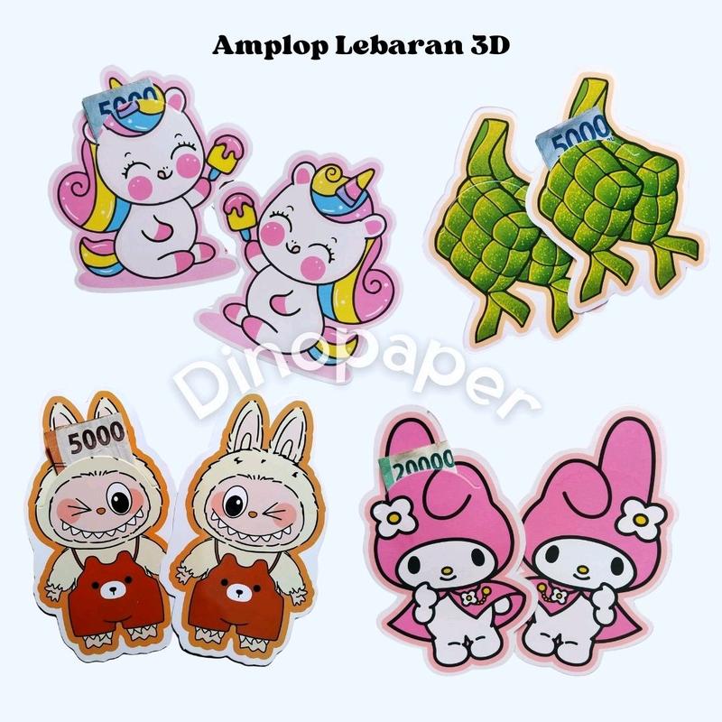 [ ISI 5 ] AMPLOP 3D VIRAL KARAKTER LUCU - BAHAN TEBAL 0