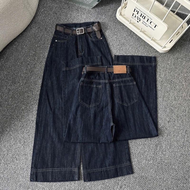  Quần Jean Suông Nữ QC Bacsic Xanh Than 88 93 98 104cm  873  