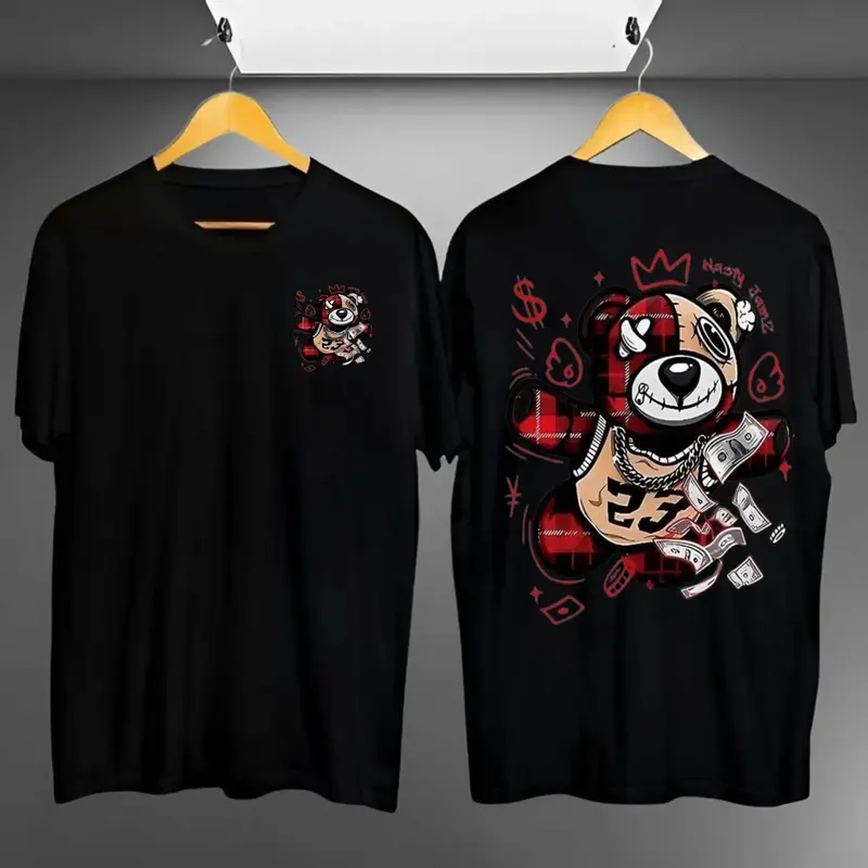 Kaos Distro Motif Spooky Bear Sablon Digital Printing Unisex Lengan Pendek - Keren, Dewasa, Panjang, Pria, Oblong, Katun 4