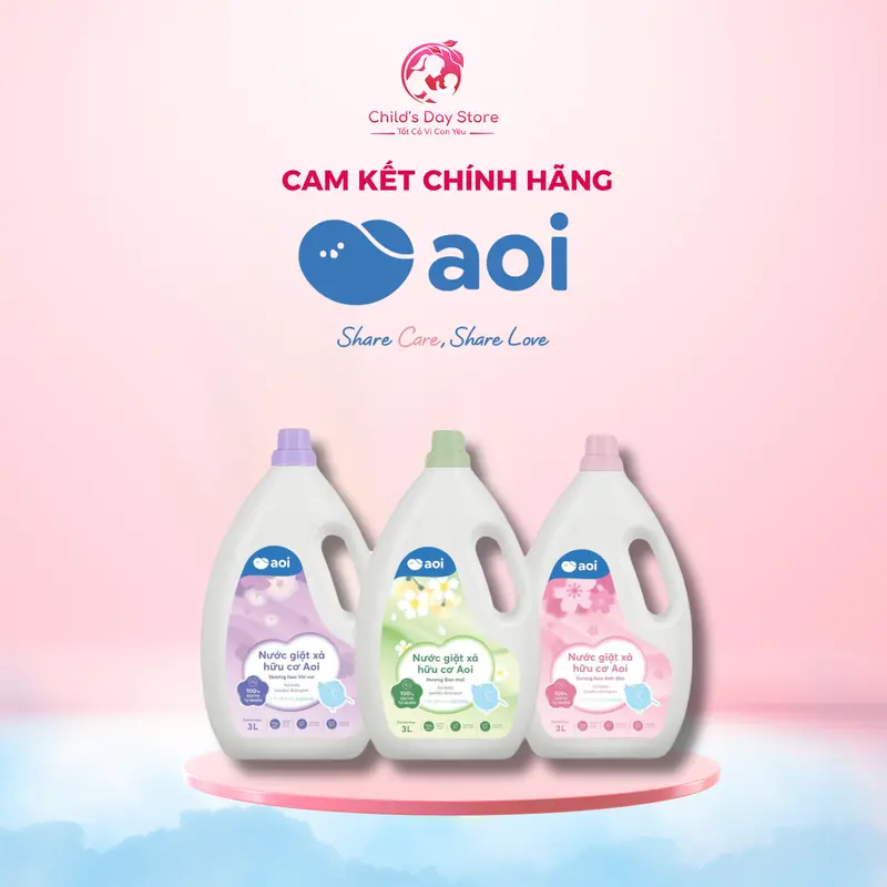 Nước giặt xả hữu cơ Aoi cho bé từ sơ sinh, dung tích 3L nhiều mùi hương thơm lâu - Childs Day Store 0