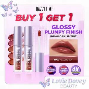 [MUST HAVE] DAZZLE ME Ink-Gloss - Lip Tint Lip Gloss Tahan Lama Glossy dan Plumpy Finish Waterproof Stained High Pigmented Lipstick Lipstik Watery