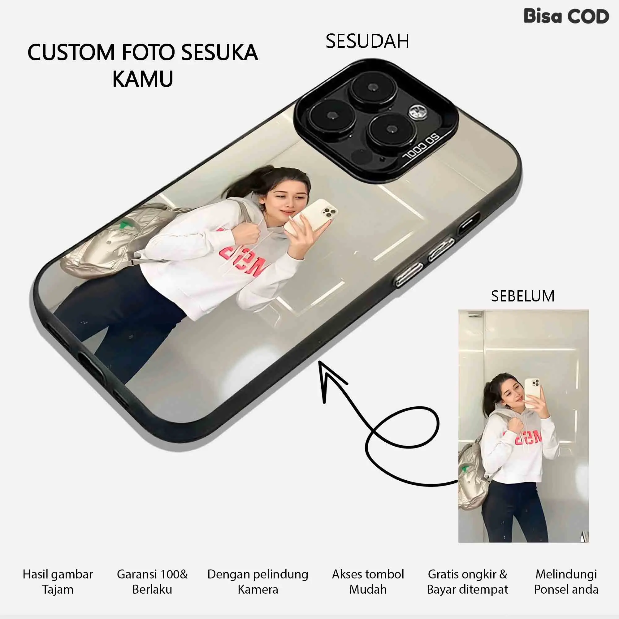 Costum Case For Sam Opp Viv Inf Ip Realm Xm Poc Tecn - Premium Matte Hard Casing - Case IMD - Request Foto Sesuka Kamu - Ponsel Silikon Softcase Cover