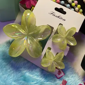 JEPIT RAMBUT KAMBOJA ISI 3 ukuran 8cm Warna GLOSSY