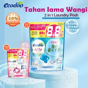 Ecodoo Laundry pods parfum laundry Deterjen Pakaian dengan formula Baru  Ditingkatkan 8x lebih kuat membersihkan penghilang noda pakaian,wangi tahan lama, wangi, bebas tungau teknologi yang baru di tingkatkan ramah lingkungan