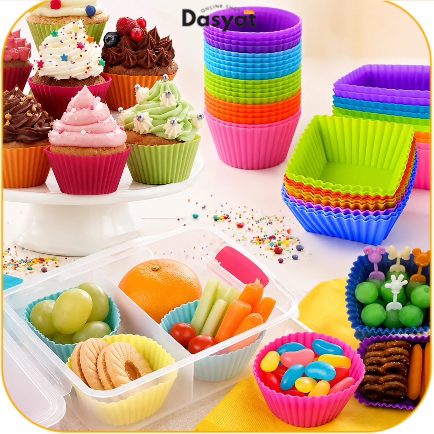 DOS Silikon Partisi Bento Sekat Cup Silikon Tebal Bekal Anak BPA Free