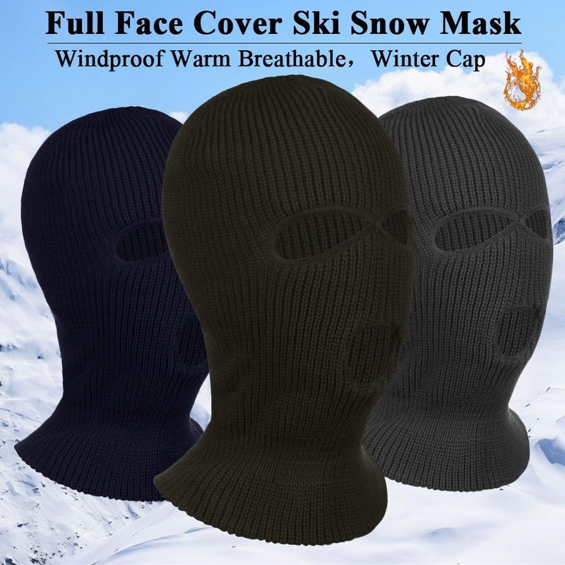Mũ Chiến Thuật Dệt Kim 3 Lỗ Bảo Vệ Cổ Cưỡi Ngựa Mũ Mùa Đông Balaclava Mũ Trùm Đầu Ấm Áp Mũ Len Mặt Nạ Thoáng Khí Ấm Áp