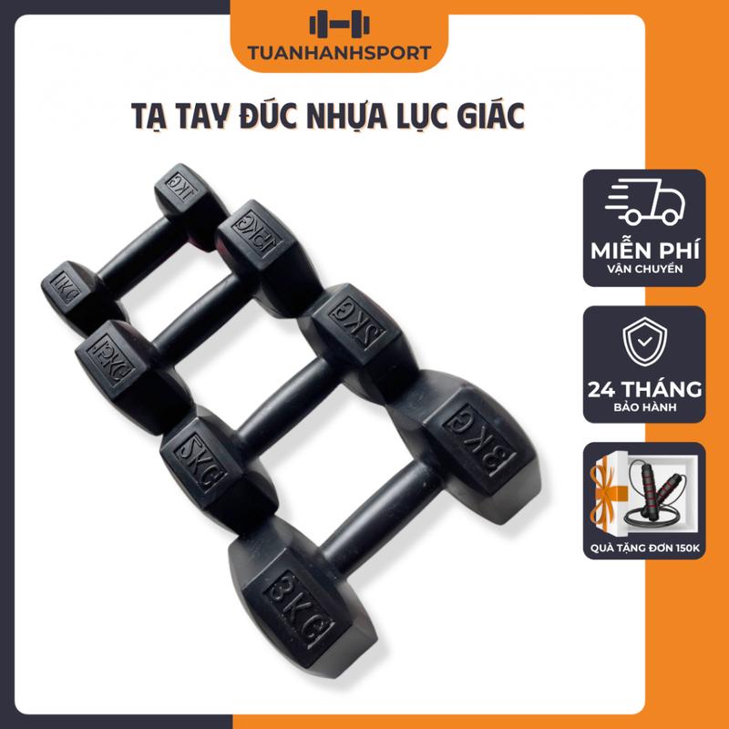 TOP Tạ Tay Lục Giác Nhựa Đúc TUẤN HẠNH SPORT Chống Trượt, Lõi Xi Măng Bền Chắc…