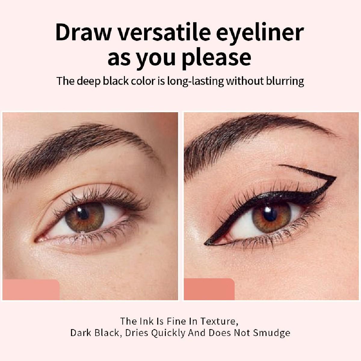 Double-Sided Rotating Design Eyeliner Stamp Pen, Brown & Black Waterproof Sweatproof Smudge-Free Makeup Tool, Perfect for Beginners Quick Eye Makeup, Enhance Eye Makeup Double-Sided Rotating Design Eyeliner Stamp Pen, Brown & Black Waterproof Sweatproof Smudge-Free Makeup Tool, Perfect for Beginners Quick Eye Makeup, Enhance Eye Makeup