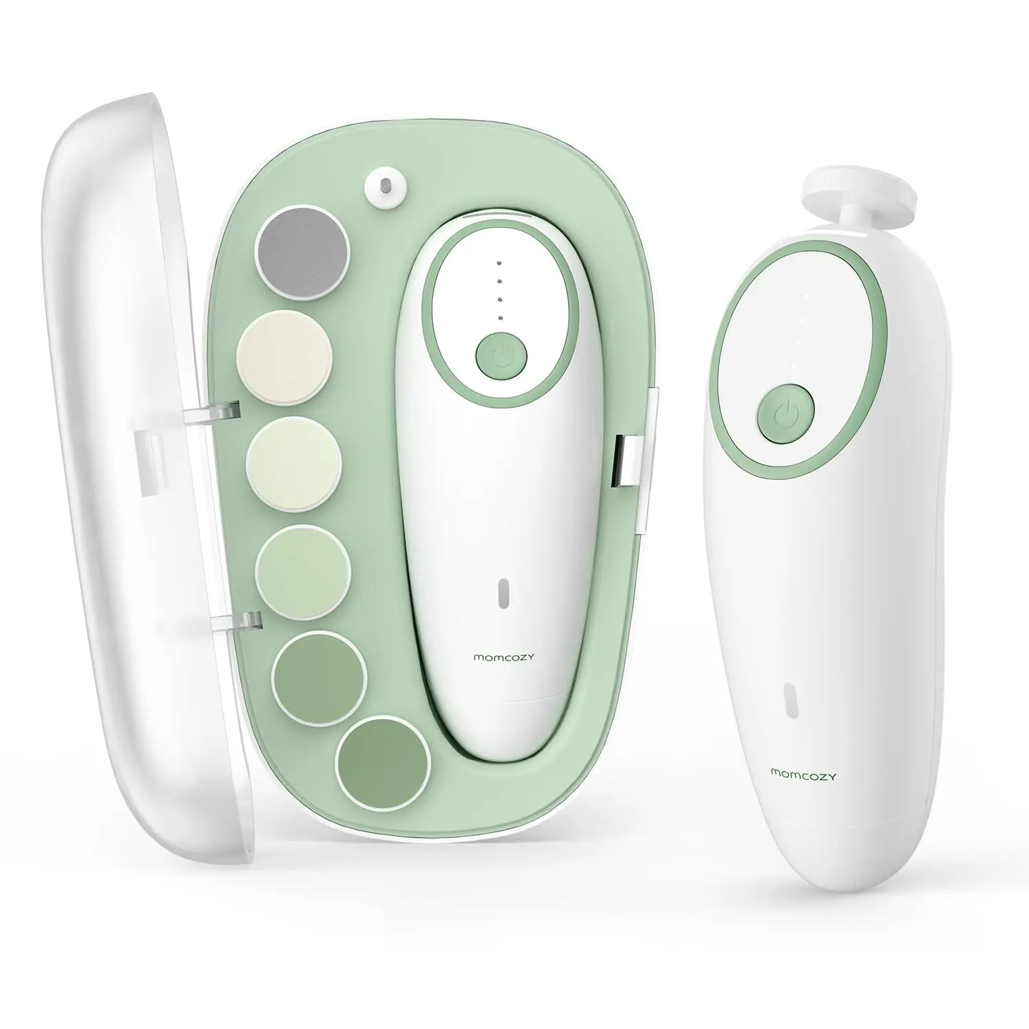 Baby Nail File Electric, Gentle Baby Nail Trimmer Electric Rechargeable, Baby Nail Clipper Electric, 7 Grinding Head Replacement Pads