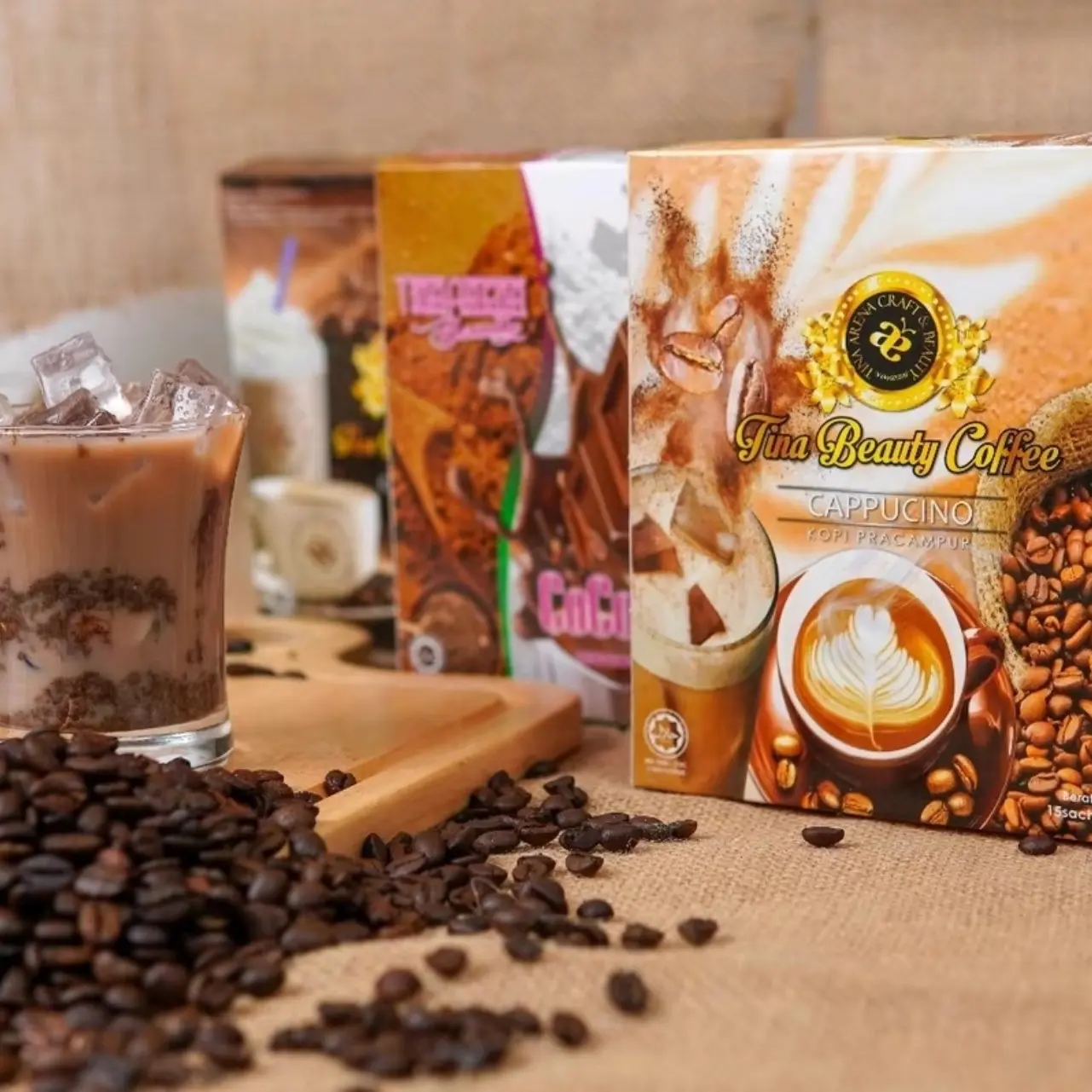 KOMBO 2 - MINUMAN TINA BEAUTY ( LATTE | CAPPUCINO | COCONYUMS | MOCHA | HAZELNUT )