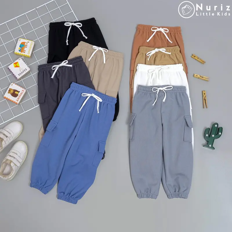 100K 4 PCS Celana Jogger Chargo Anak-Anak Umur 1-12 Tahun Laki-Laki Perempuan bahan Japan Line 1