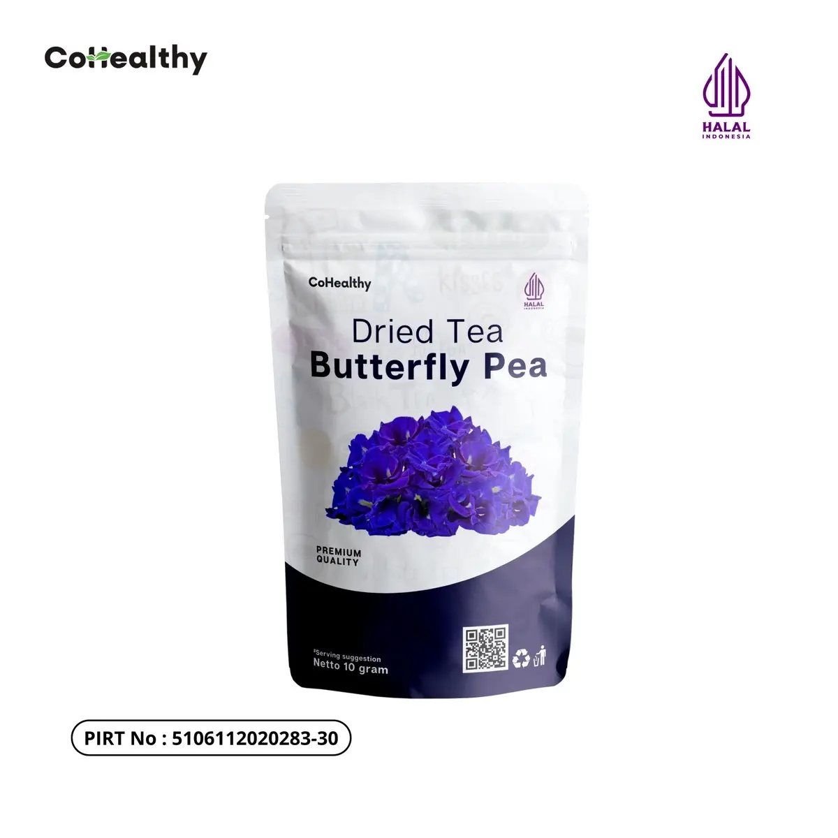 CoHealthy Dried Tea Butterfly Pea Bunga Telang Tumpuk 10 gram