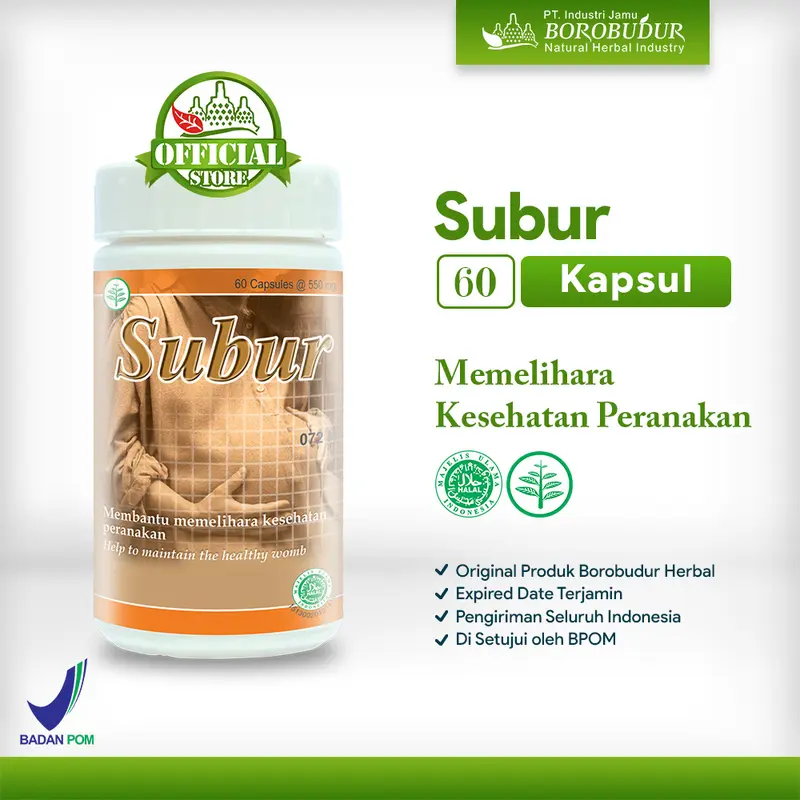 Borobudur Herbal - SUBUR - Kemasan 12 Kapsul & 60 Kapsul - Membantu memelihara kesehatan peranakan (PROMIL) - BPOM dan HALAL 4