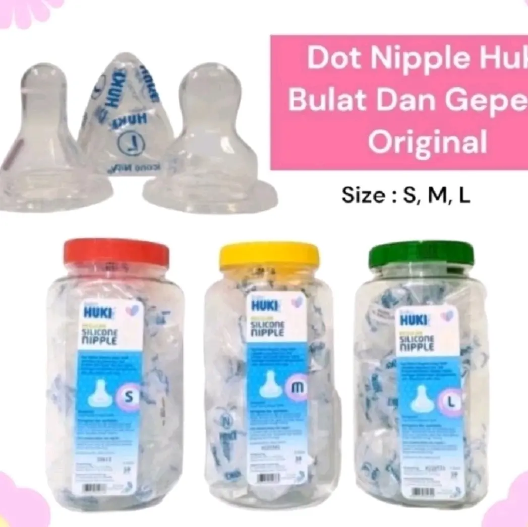 1 pcs HUKI Dot nipple standar dan gepeng SML