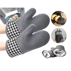 Sarung Tangan Oven Anti Panas Dapur Silicone Baking Gloves / Heat Resistant Anti-Scald Oven Baking Hot Pot Mitts