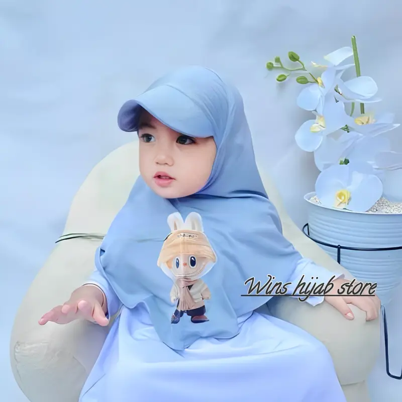 kerudung hijab anak perempuan lucu LABUBU JILTOP BAYI hijab lucu anak terbaru dicuci dengan tangan saja wardah Muslim Nyaman 4