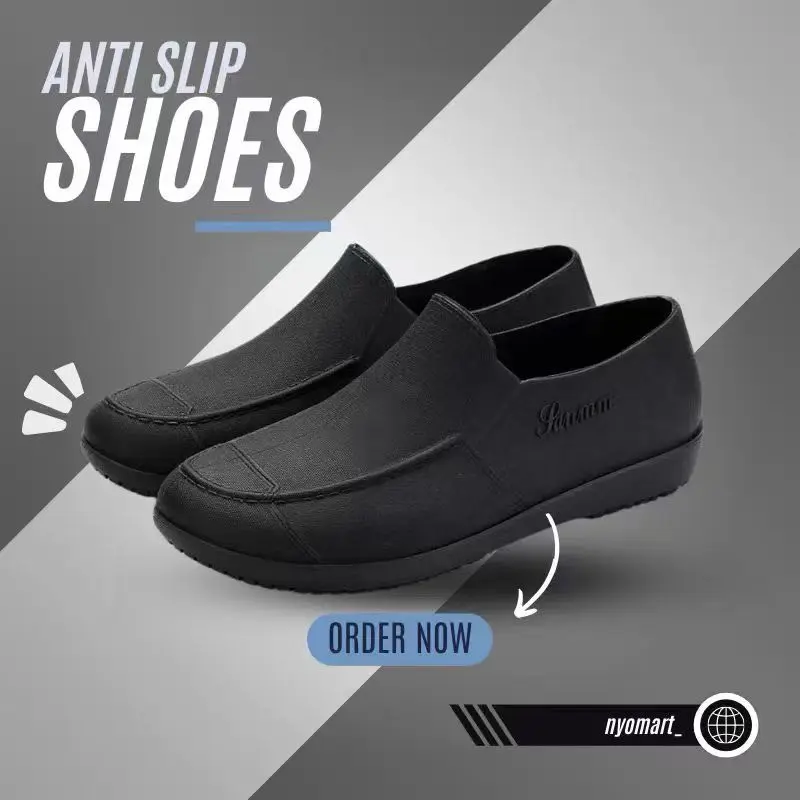 Sanmm Chef Shoes Super Anti-Slip and Oil resistant~Sepatu Waterproof pria  Rubber Pvc 39