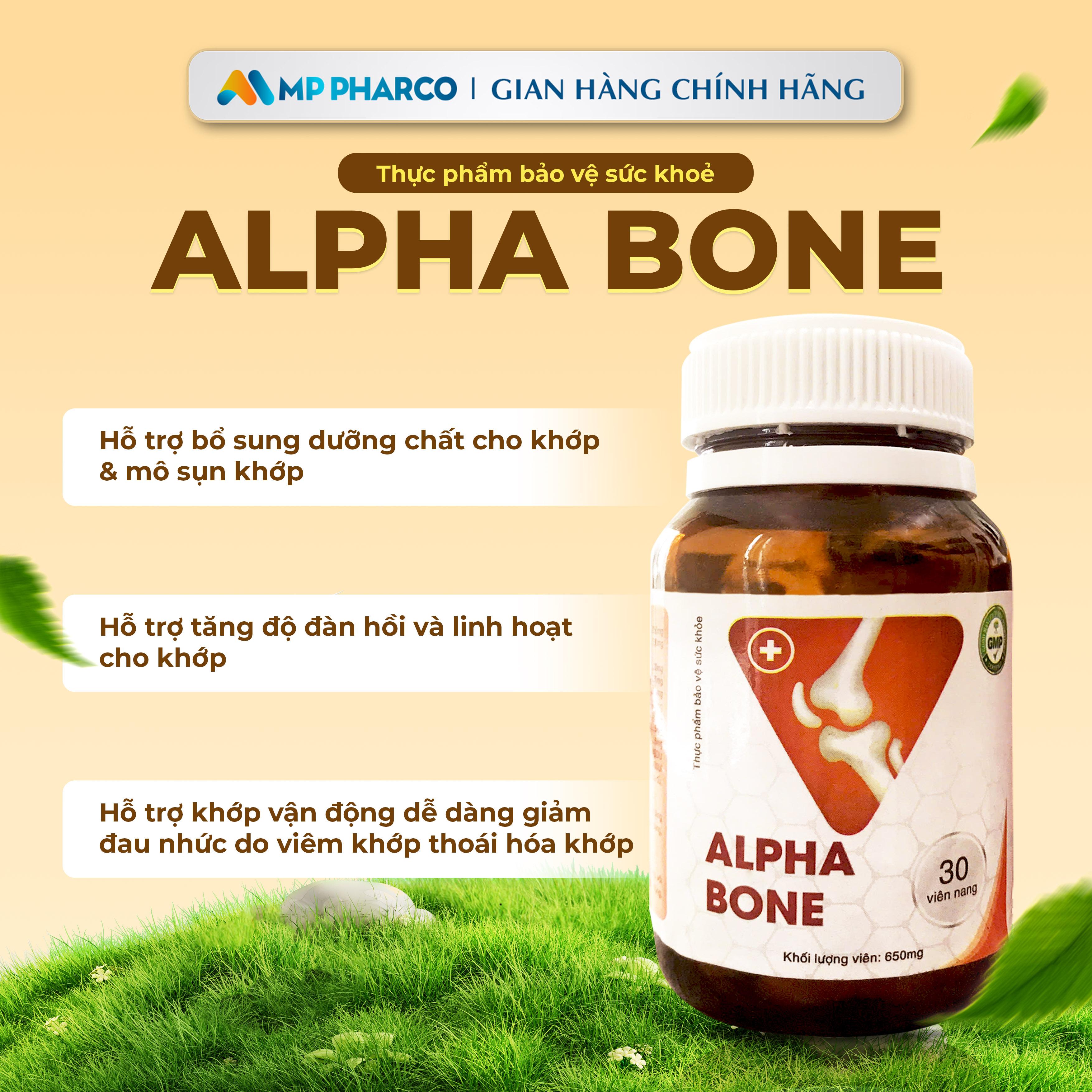 MP01 TPBVSK ALPHA BONE, Bổ Sung Glucosamin MSM Xương Khớp Dạng Viên Uống ,30 viên/hộp