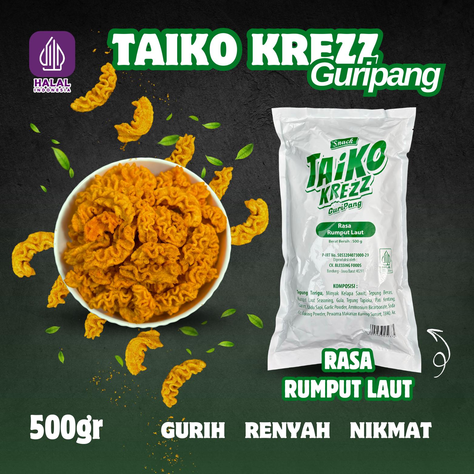 [COD] TAIKO KREZZ 1KG 500g Camilan Ekstrudat Puffed Snack Viral Rasa Baru Gurih Renyah Premium Makanan Ringan Kiloan Murah Snack Jadul Kontemporer Teman Nonton Nagih Crispy Halal Keripik Enak Lezat