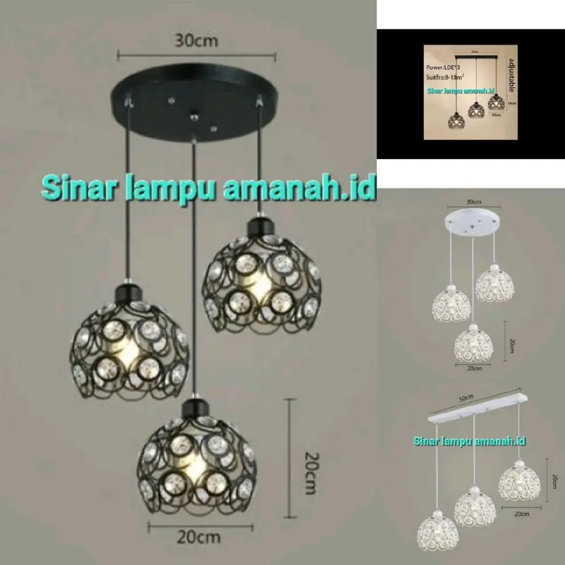 Lampu Gantung Minimalis Ruang tamu / Cafe Cristal Aesthetic Modern 0