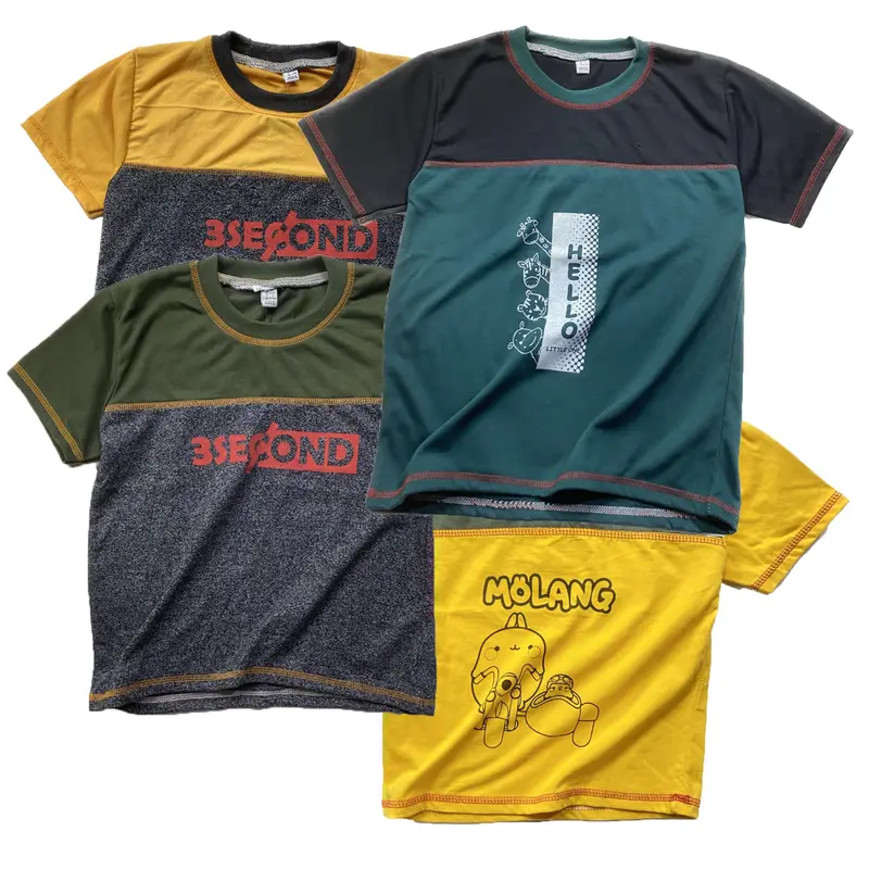 Paket 5 Pcs Kaos Baju Harian Anak Murah Laki Laki Perempuan Cowok Cewek Katun Kombinasi Umur 1 - 12 Tahun 1