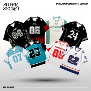 SUPER SECRET Jersey Oversize UB Series 1 Bahan Dryfit heavy weight Vintage Rugby dengan Perlindungan Anti-UV Baju Pria Sport